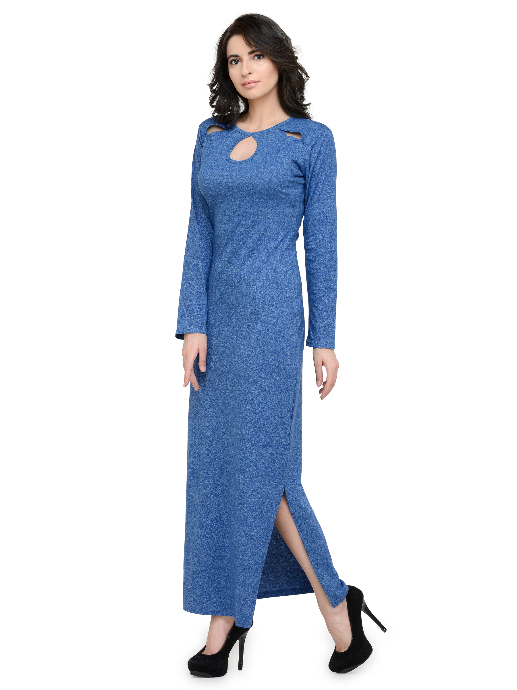 JAW DROPPING Blue MAXI WITH FRONT SLIT